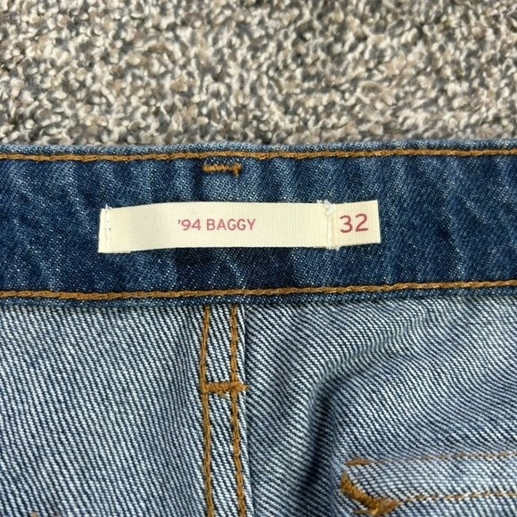 Levis 94 Baggy Cargo Jeans Mens 32x30 Thick Blue Wash Denim Skater Grunge 90s - Picture 4 of 12